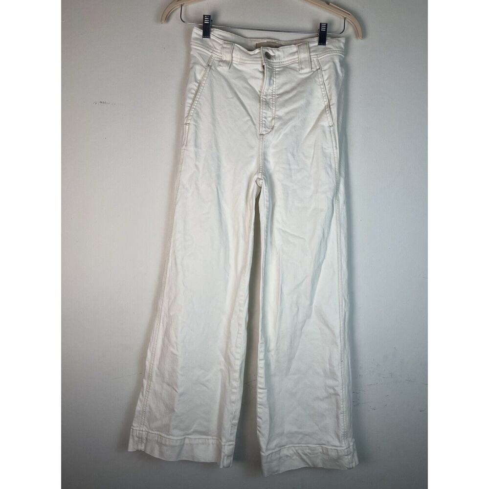 Joe's Jeans The Avery High Rise Wide Leg Jeans Off White - MSRP $148 - Sz 28